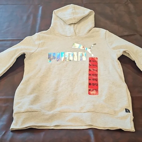N Gray Puma Sweat Shirt Size M-10/12 - Picture 1 of 9